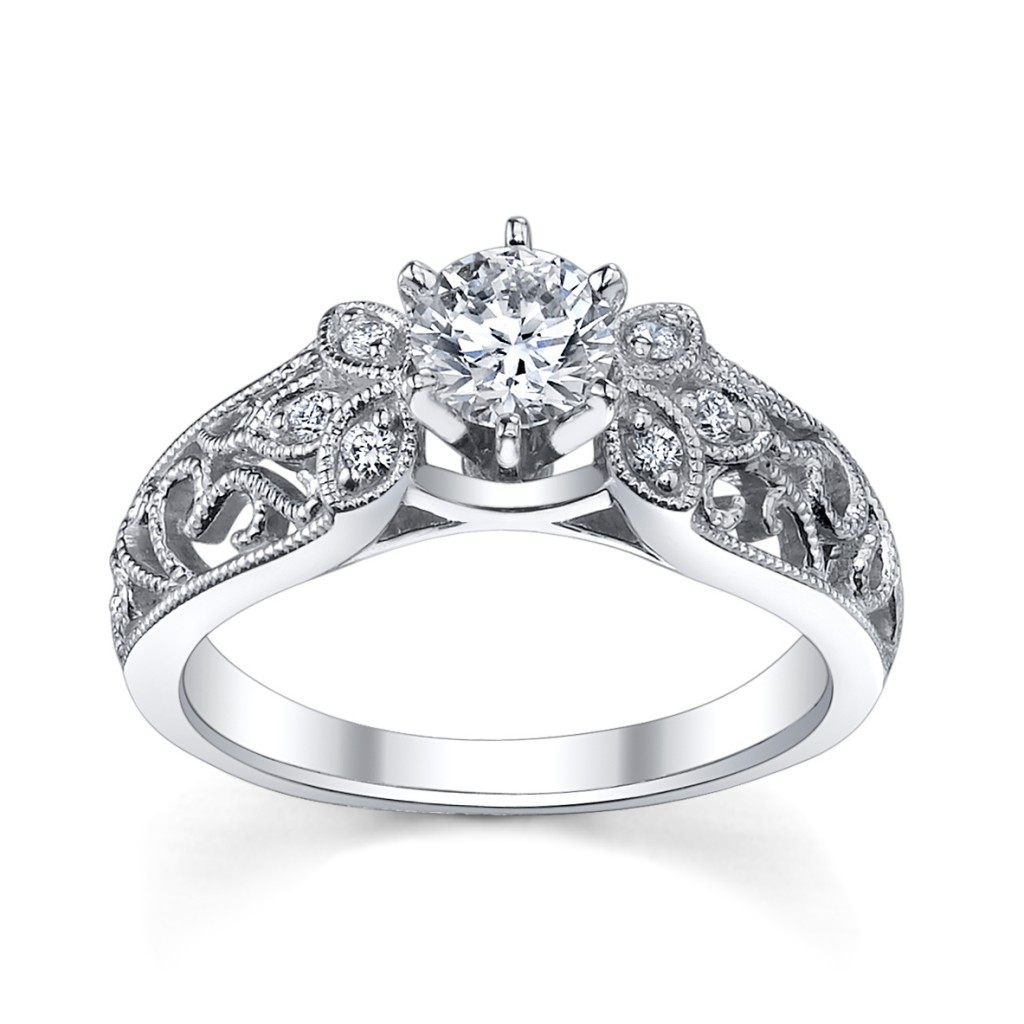 Milgrain Engagement Ring