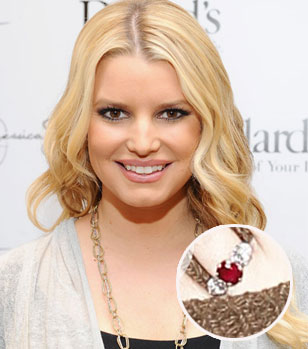Jessica Simpson Diamond and Ruby Engagement Ring - jessica-simpson_ruby