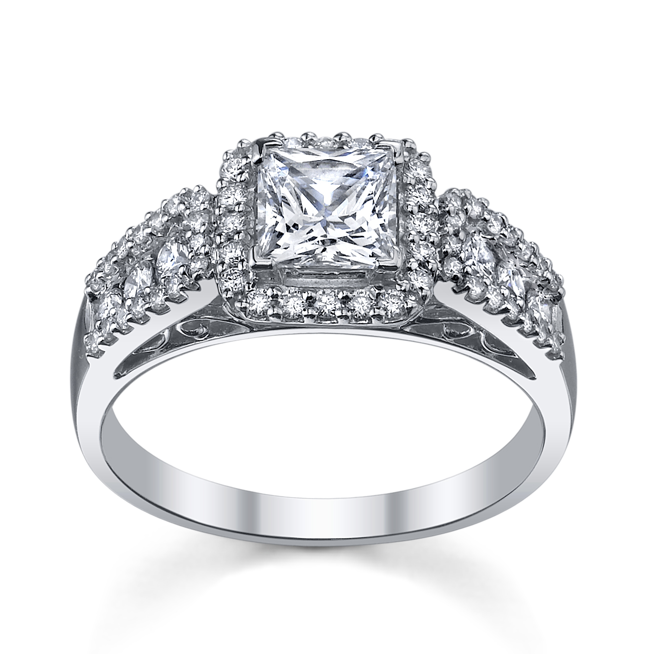 Vintage Halo Princess Cut Engagement Ring at .RobbinsBrothers ...