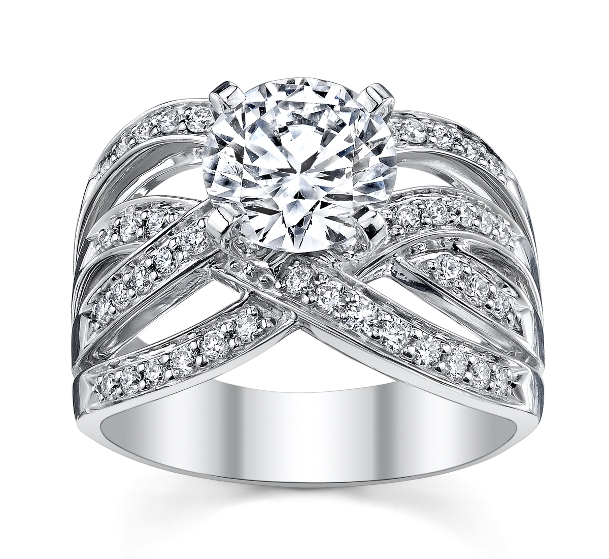 Robbins Brothers Criss Cross Engagement Ring with 46 Diamonds (sku ...