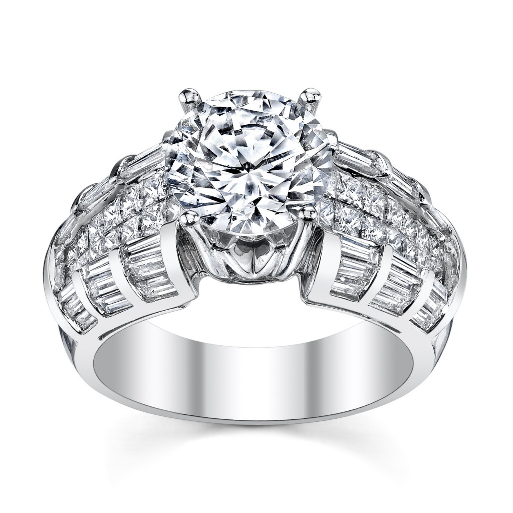 Michael M. Engagement Ring Prong Setting with Round Diamonds