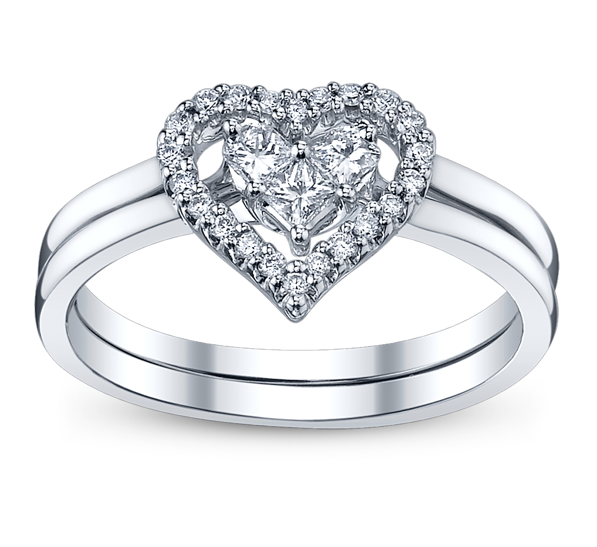 Diamond Heart Wedding Ring Set from Robbins Brothers (sku 0374029)