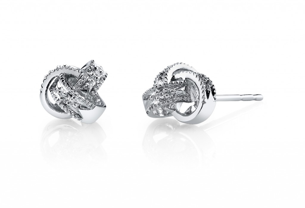 White Gold Diamond Knot Stud Earrings from Robbins Brothers (sku 0362057)