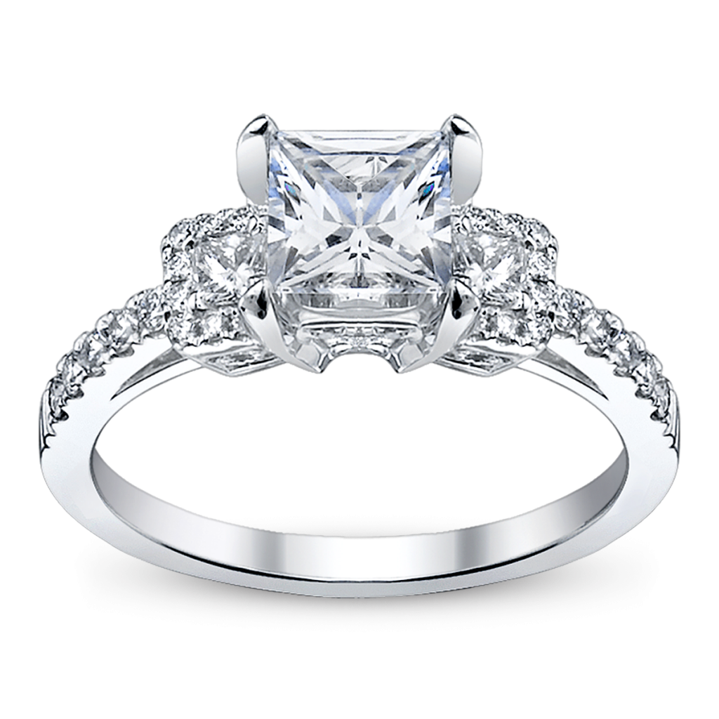 Platinum Princess Cut Engagement Ring from Robbins Brothers (sku ...