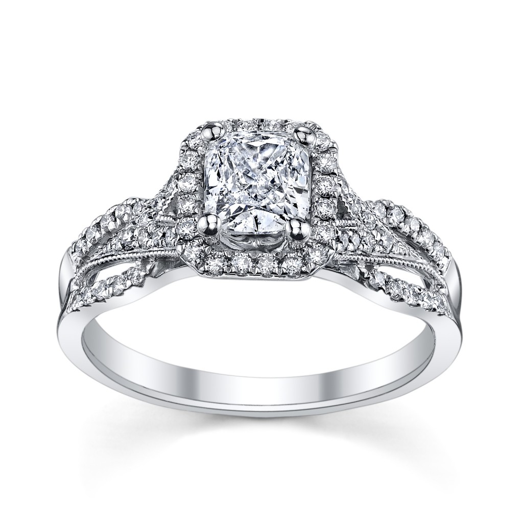 Split Shank Princess Cut Engagement Ring from Robbins Brothers' Candlelight Collection (sku 0390872)