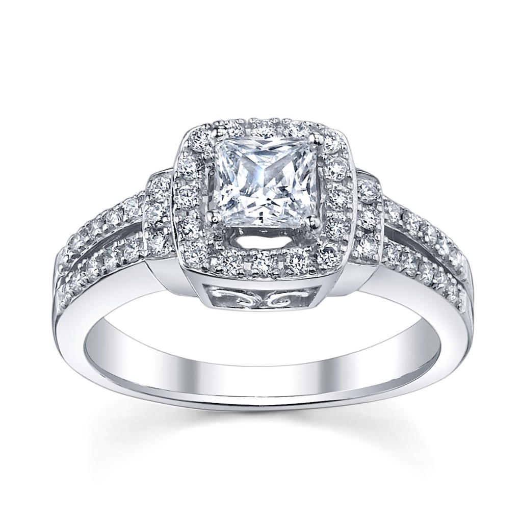 Princess Cut Engagement Ring with Split Shank from www.RobbinsBrothers.com (sku0377934)