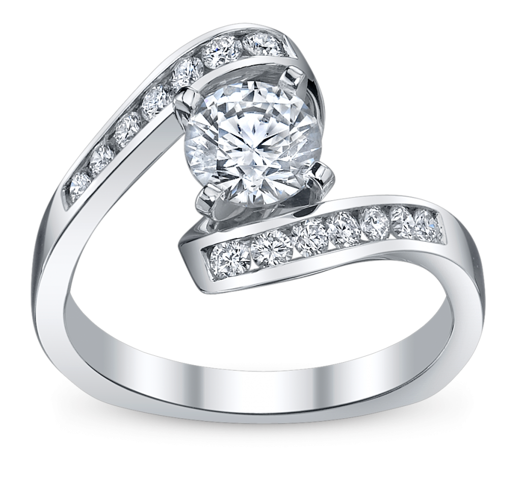 Modern Solitaire Engagement Ring with Side Stones (sku 0382356 at www.RobbinsBrothers.com)