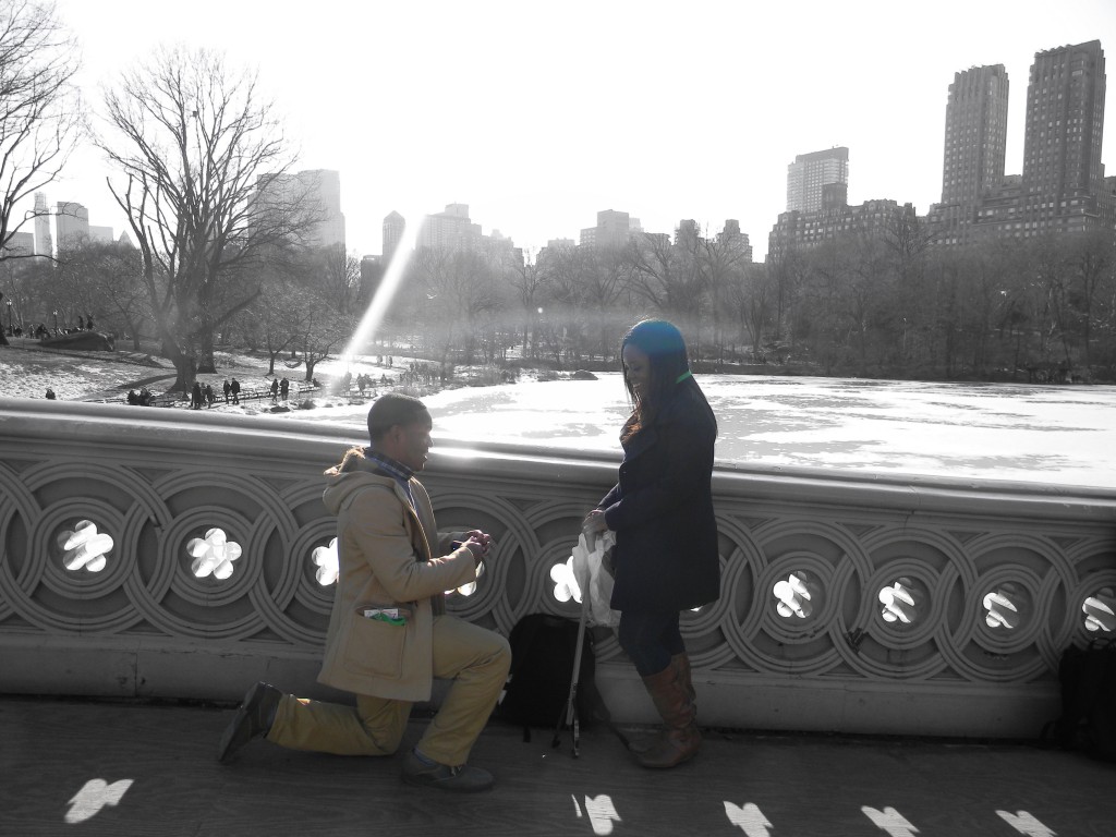Bernard stunned SLeslie with the most romantic marriage proposal in Central Park.