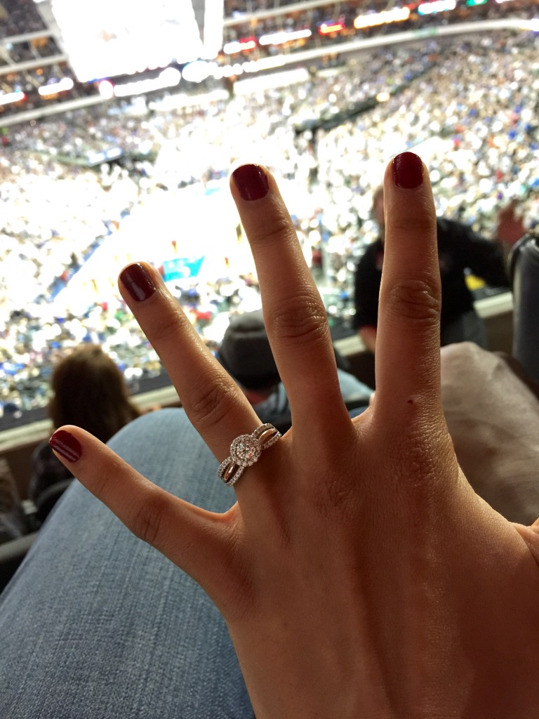 Madison rocks her beautiful rose gold split shank diamond engagement ring from Robbins Brothers Dallas