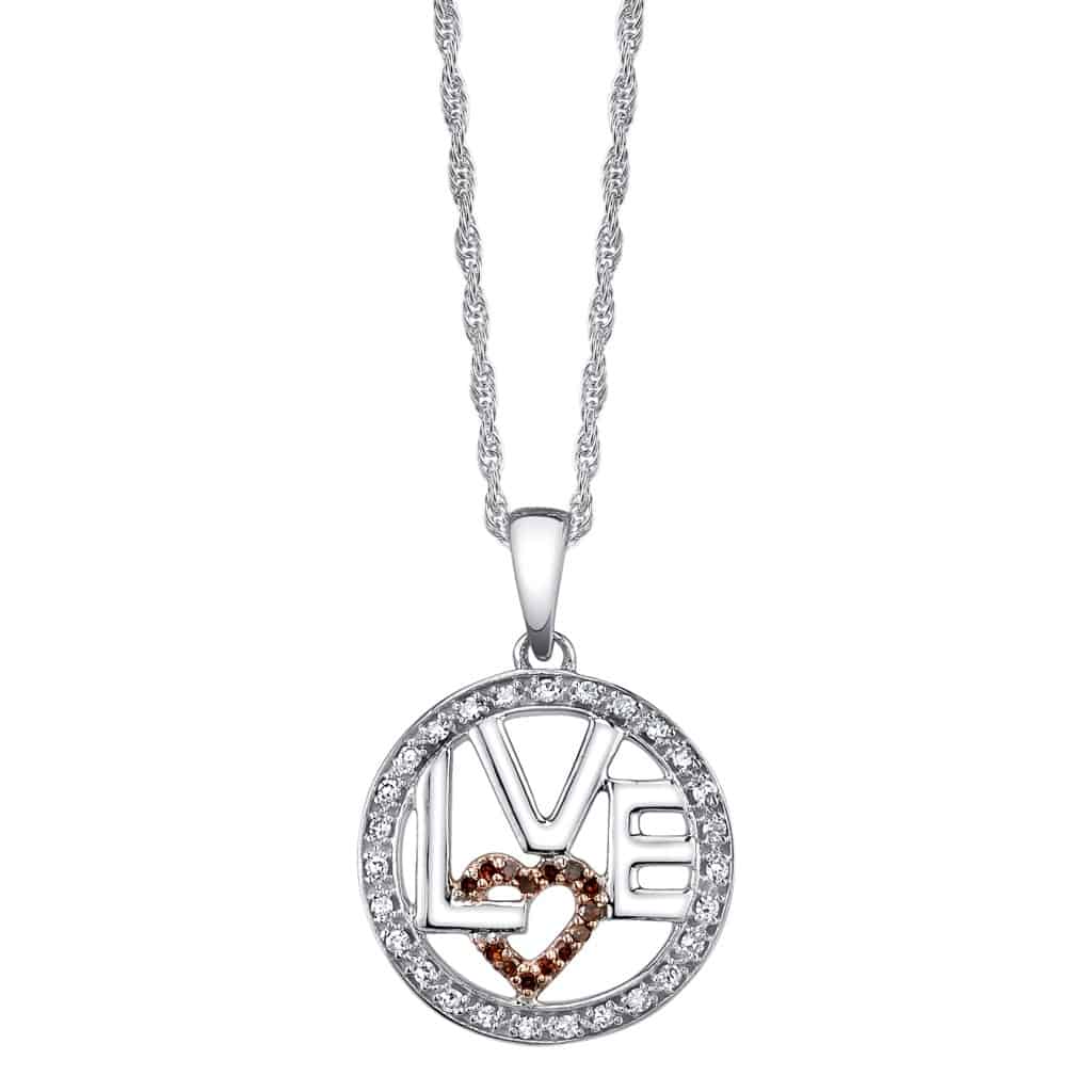 LOVE Sterling Silver Diamond Pendant (sku 0401592)