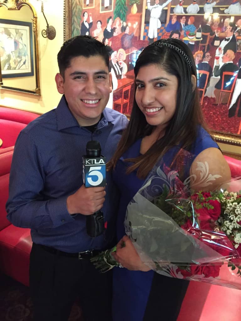 Just Engaged on Live Television on Valentine's Eve! Congrats Hismael and Gabriela