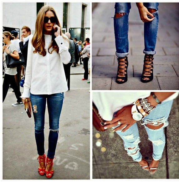 jeans and stilettos