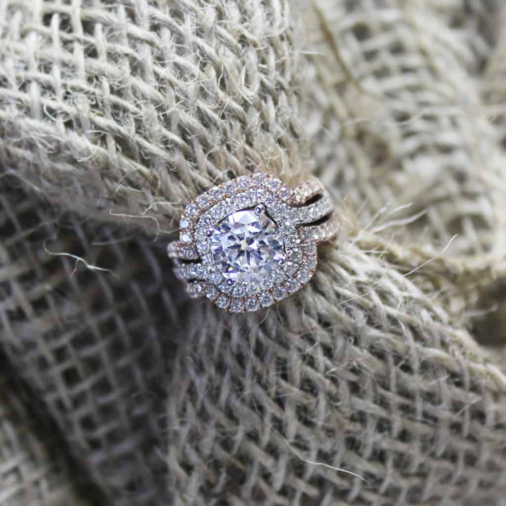 Rose & White Gold Setting With a Round Diamond Center by Divine | Sku: 0407440