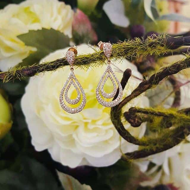 Rose Gold & Diamond Earrings | Sku: 0402810