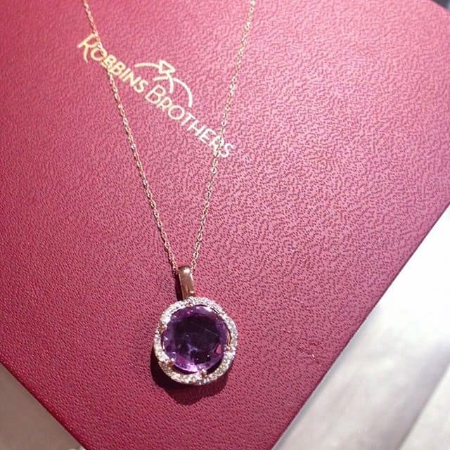 Rose Gold & Amethyst Diamond Necklace | Sku: 0402788