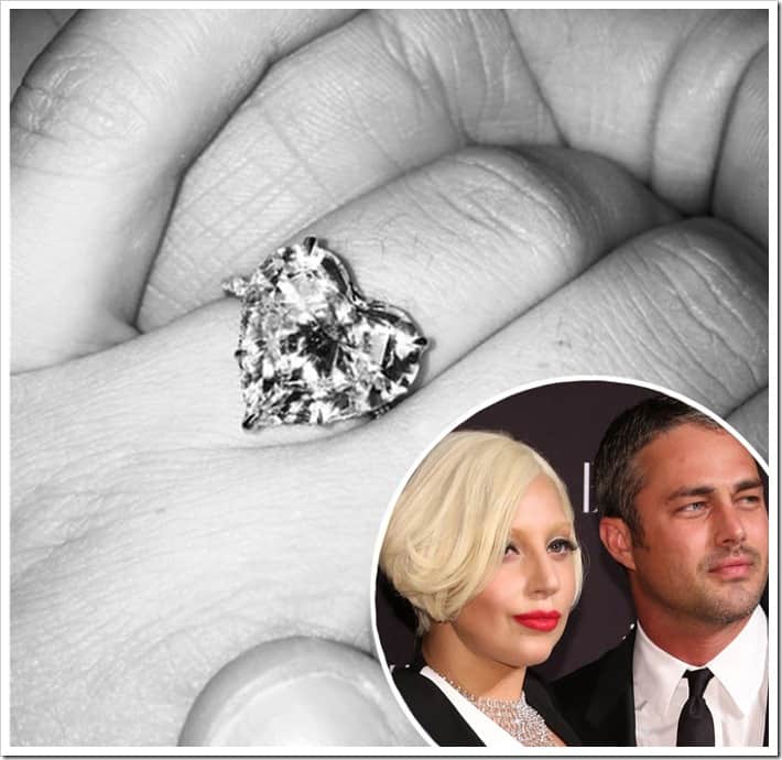 Lady Gagas And Her Heart Shape Engagement Ring