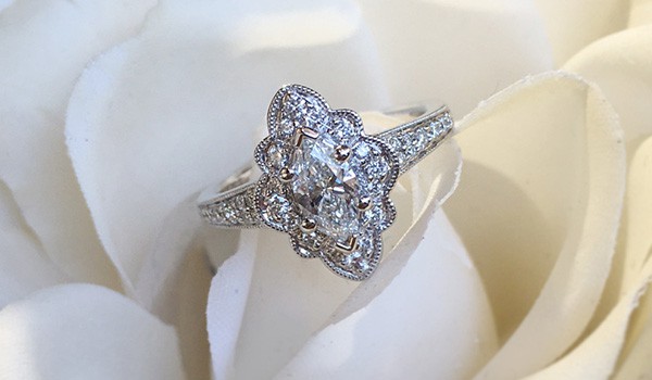 14K White Gold 5/8 Cttw. Diamond Engagement Ring From Poem Collection | Sku: 0407883