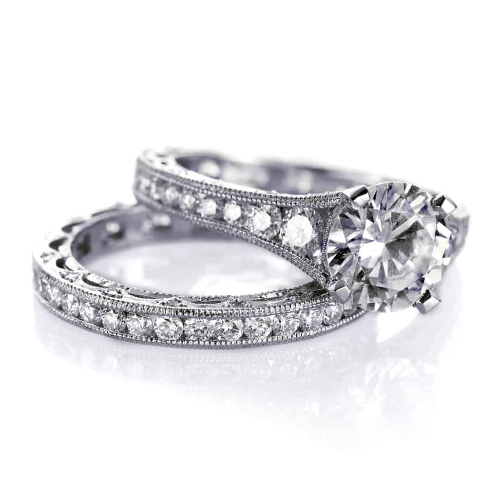 Engagement ring style no. HT251012x from wedding band HT2510B from Tacori’s Reverse Crescent Collection. 