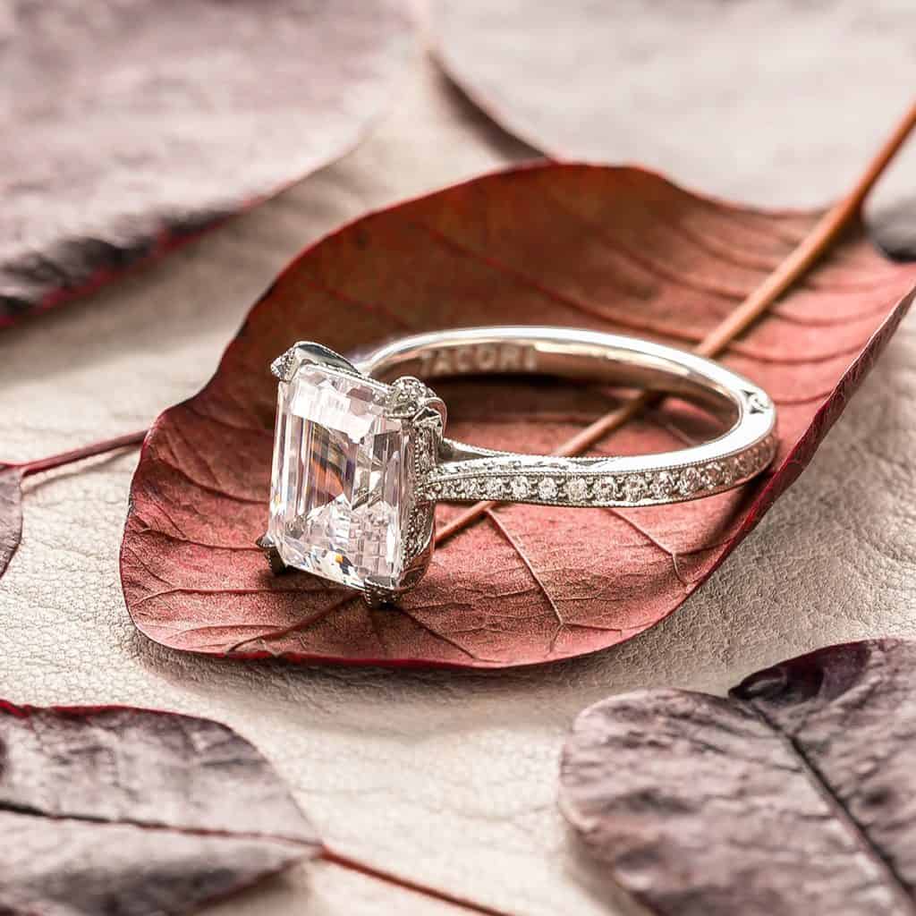 Engagement ring style no. HT2626EC10x8 from Tacori’s RoyalT Collection. 