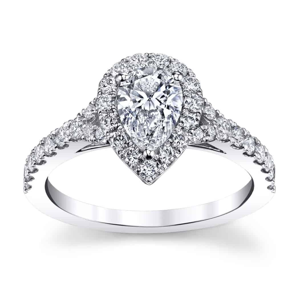 Pear Diamond Engagement Ring from the Poem Collection