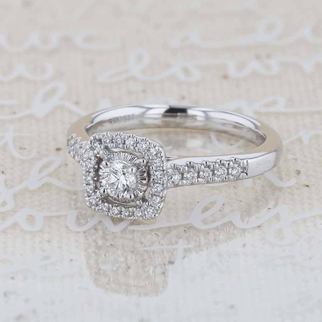 Diamond Halo Engagement Ring from the Cherish Collection
