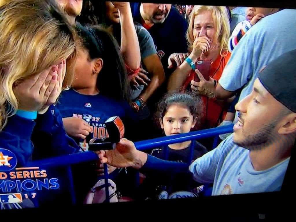 Marriage proposal world series