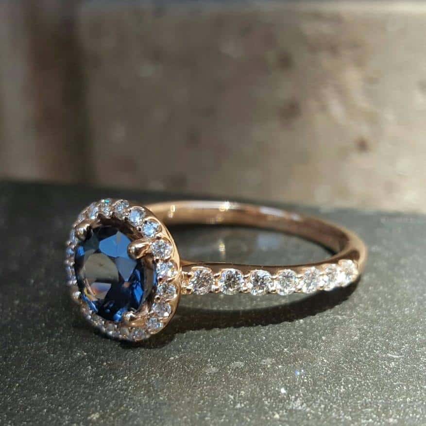 Blue Spinel Gemstone Engagement Ring from Robbins Brothers' Blossom Bridal collection [sku 0421688]