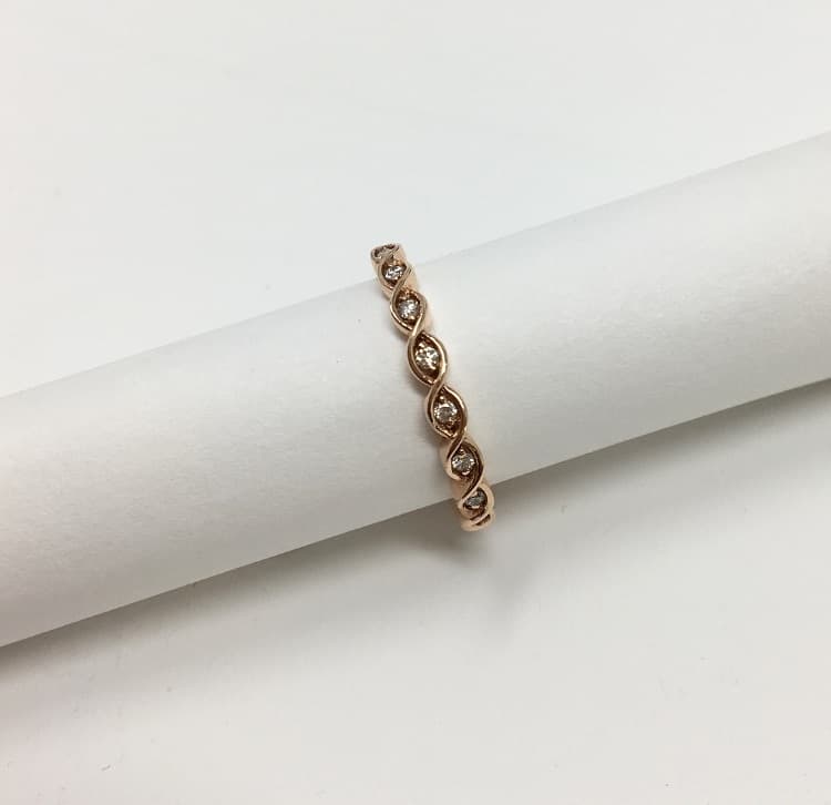 14K Rose Gold and Diamond Band by Stacked | Valentines Day Gift Idea