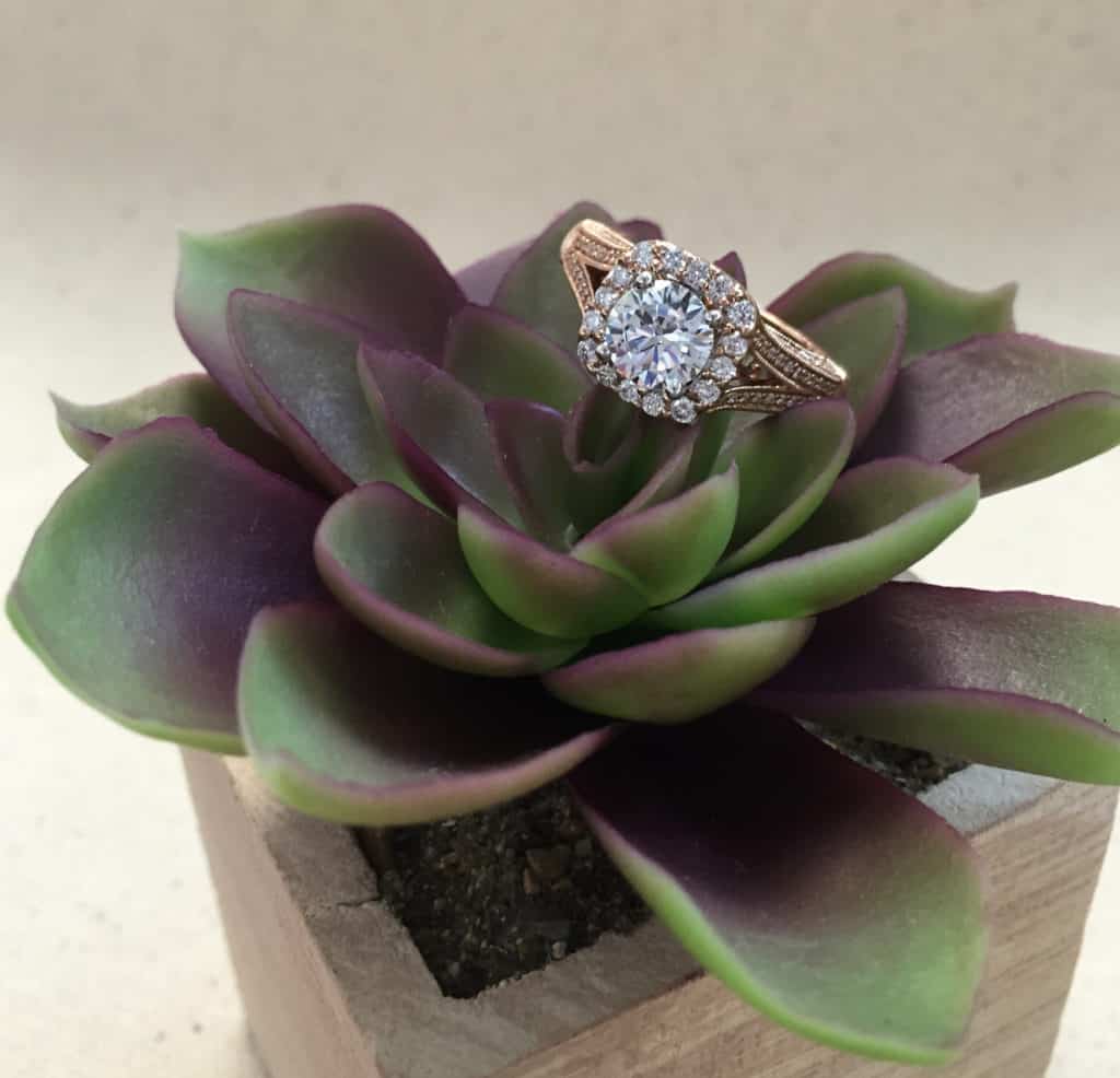 Opulent Rose Gold Engagement Ring by Peter Lam | Sku 0398063