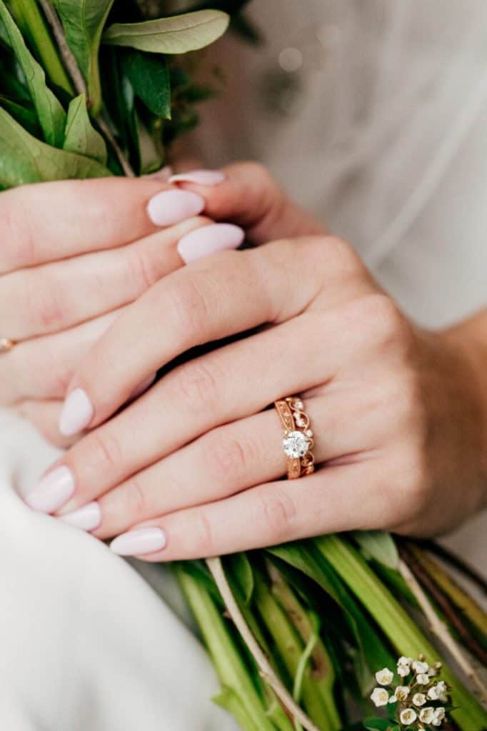 how to wear your wedding band with your engagement ring