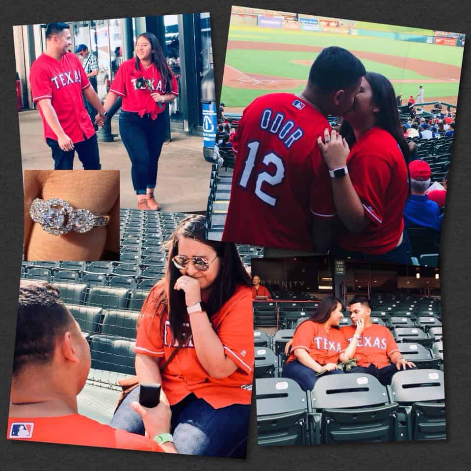 marriage proposal at globe life park in TX