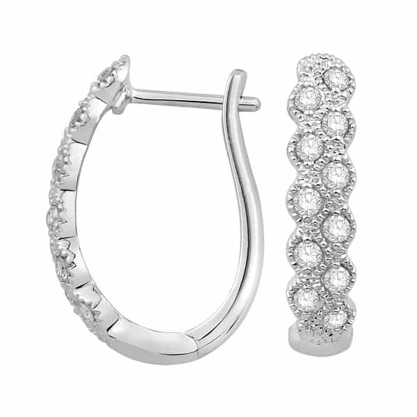 summer jewelry - white gold diamond hoop earrings