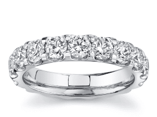 Baguette cut diamond eternity band