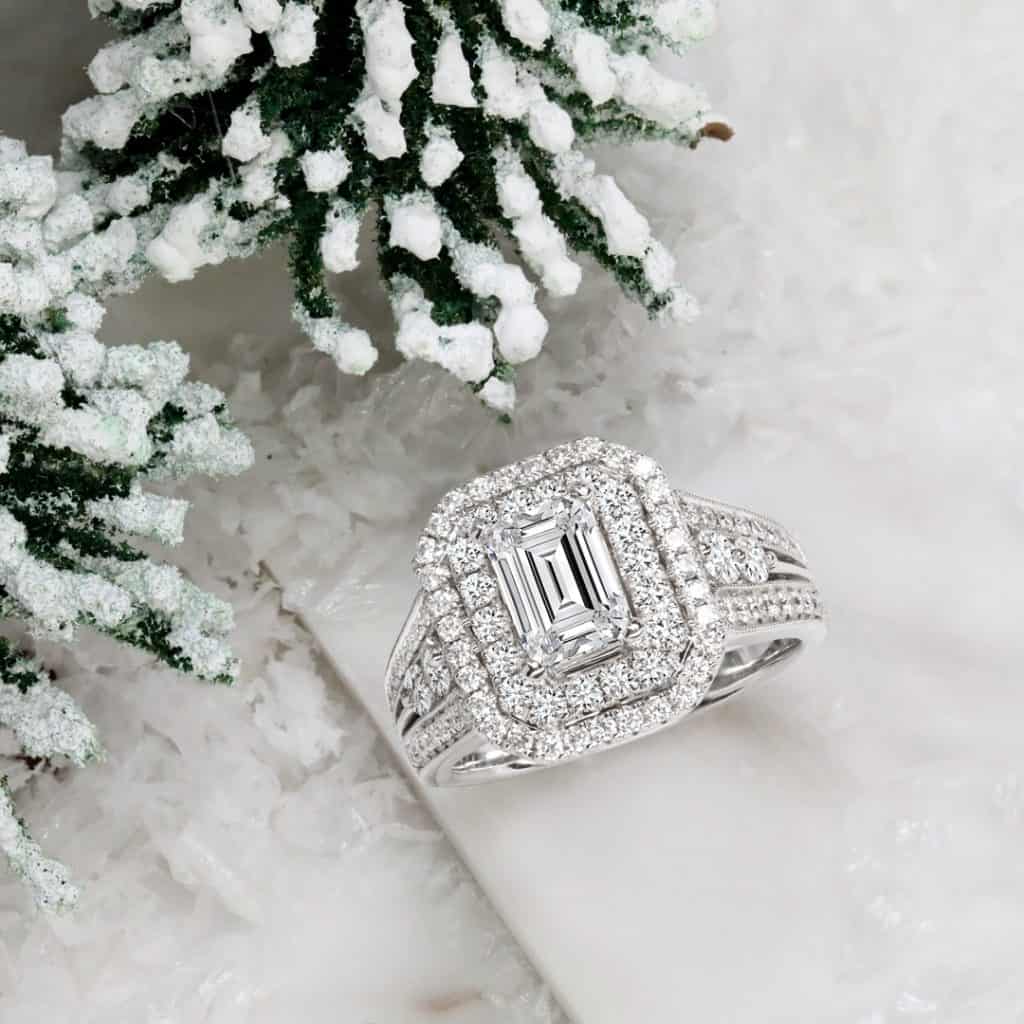 emerald diamond engagement ring serves as inspiration for holiday proposal