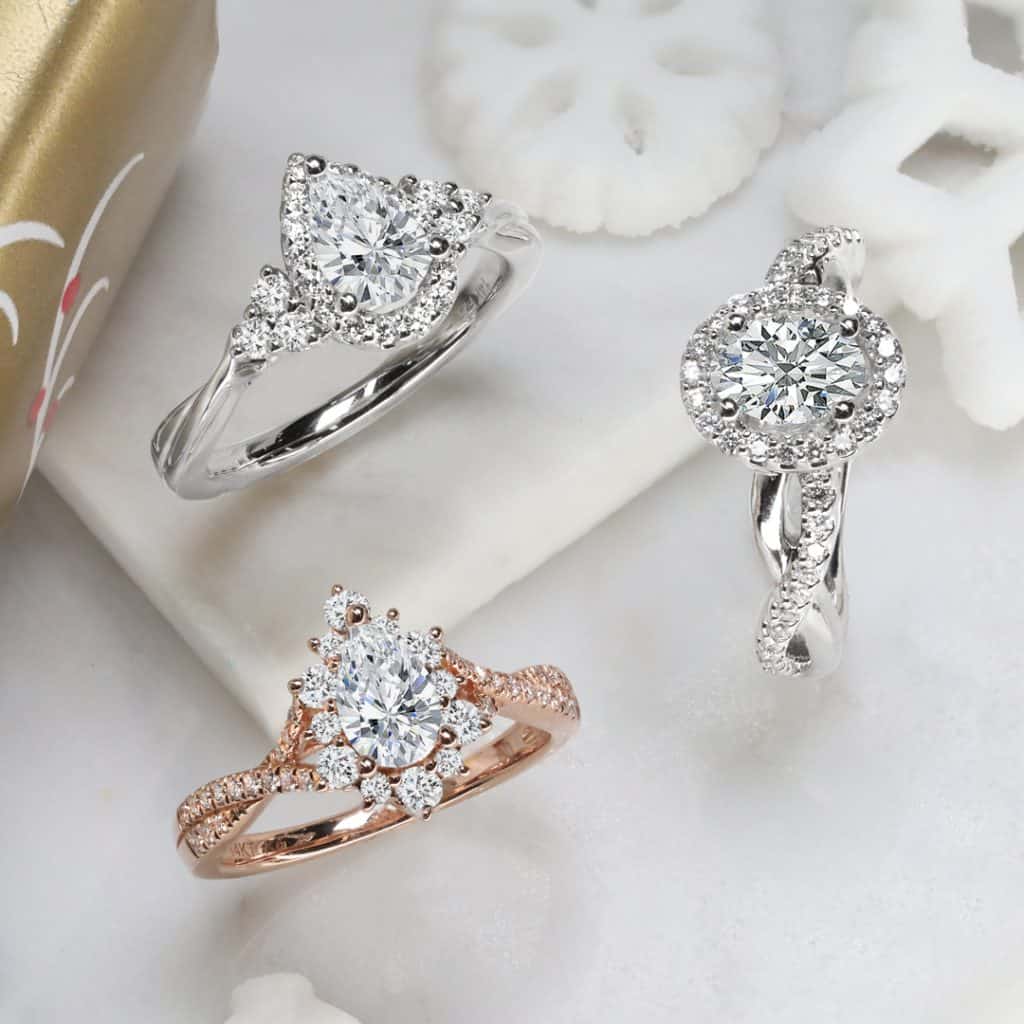 inspiration for holiday proposal - oval and pear engagement rings