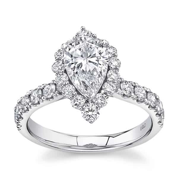 white gold lab grown diamond engagement ring