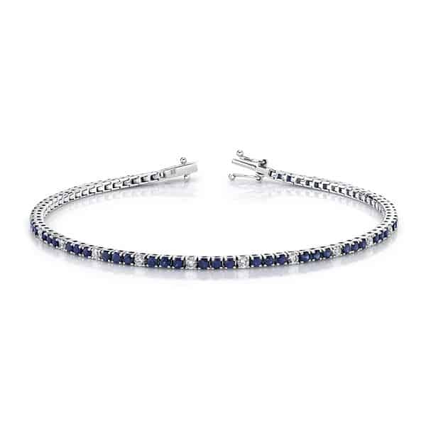 white gold blue sapphire bracelet