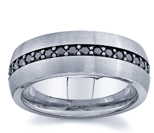 black sapphire mens wedding band