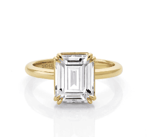 modern emerald cut diamond engagement ring