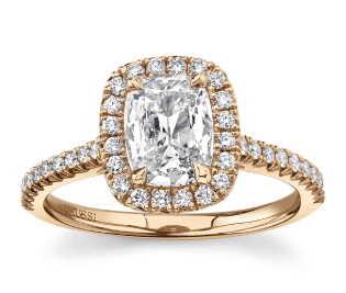 cushion cut diamond halo engagement ring 