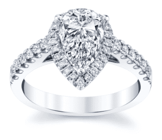 pear halo engagement ring