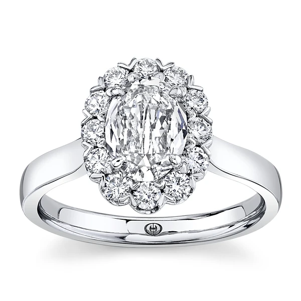 oval halo engagement ring lab grown white diamond