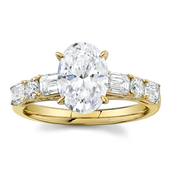 yellow gold oval engagement ring setting