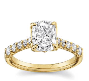 cushion cut diamond engagement ring