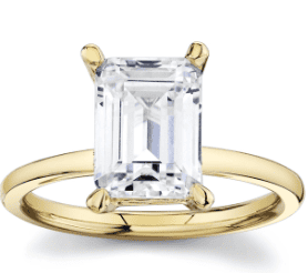 emerald cut diamond engagement ring