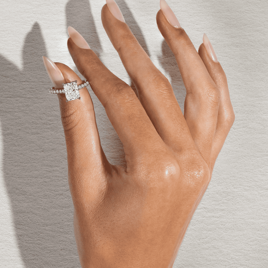 RB Signature 14k white gold solitaire engagement ring setting