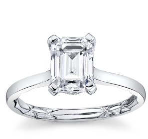 emerald cut diamond engagement ring