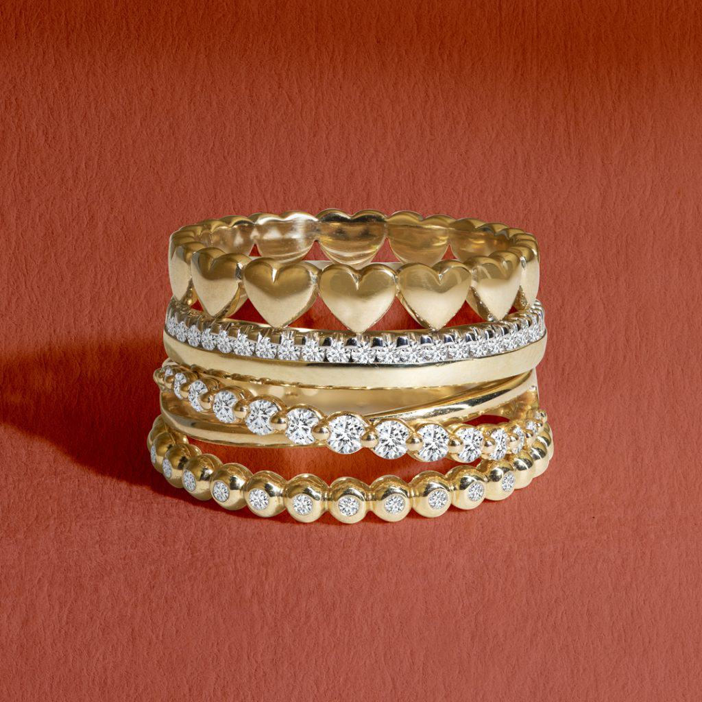 ring stack of gold