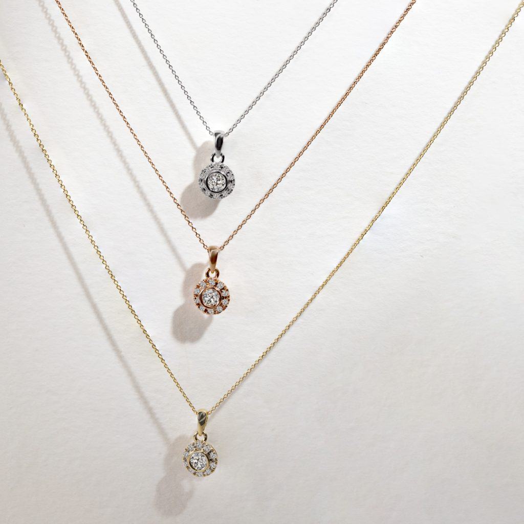 stackable necklaces in silver and gold
