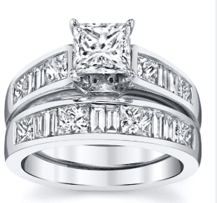 princess cut wedding set
